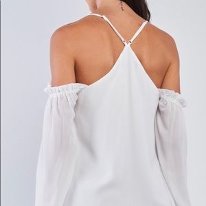Off shoulder white top
